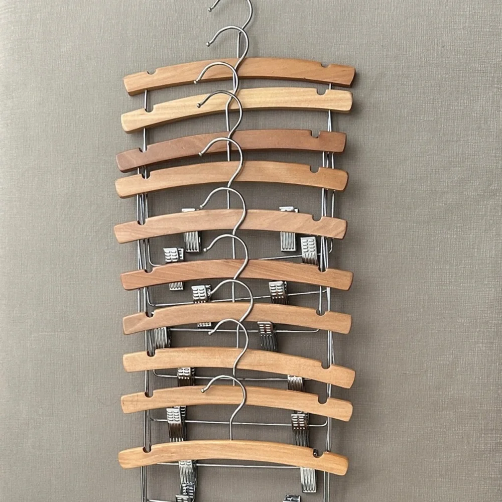 Wooden and Metal Multi-Tier Kids Top and Bottom Hanger Set (10 pc)